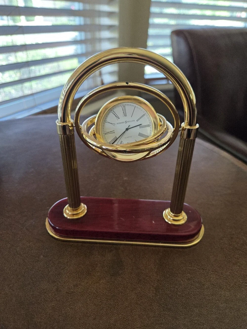 Howard Miller Maritime Gimbal Clock With Rosewood Base